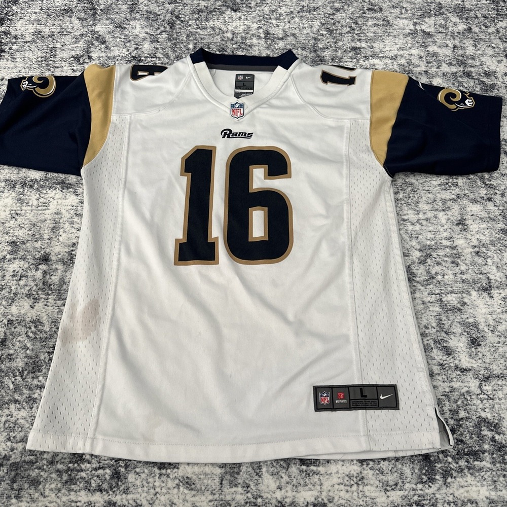 Goff #16 LA Rams Nike NFL Youth Large L 14/16 White Official On Field STAINED